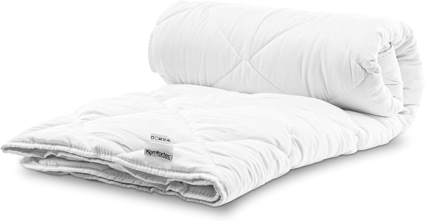 Komfortec Summer Blanket 135X200 Cm, 170Gsm, Pătură subțire și ușoară pentru vară, pătură antialergică, albă Plapumi si pilote Naty Shop 135 X 200 Cm Pătură de vară