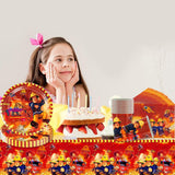 Set de veselă cu tematică de pompieri, accesorii pentru veselă pentru petrecere, decorațiuni pentru ziua de naștere a pompierilor, 61 de piese, pentru 20 de invitați