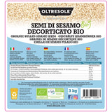 Semințe de susan organice 3 kg, semințe oleaginoase organice crude, susan alb, decojite natural, neprăjite, sursă de calciu și fier, pachet economic