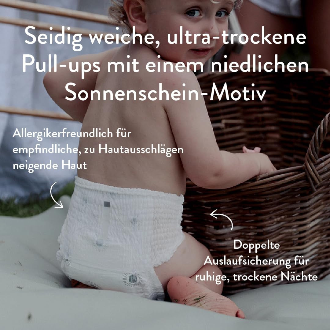 Scutece push-up, mărimea 6 XXL (de la 15 kg) - 1 pungă cu 21 de bucăți - Fără substanțe nocive, ecologice, ultra-plate, pentru utilizare nocturnă - Fabricate în Danemarca