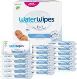 Șervețele umede WaterWipes Sensitive+ pentru nou-născuți și bebeluși, 540 bucăți (9 pachete), curățare, îngrijire, protecție 3 în 1, 99,9% apă, fără parfum
