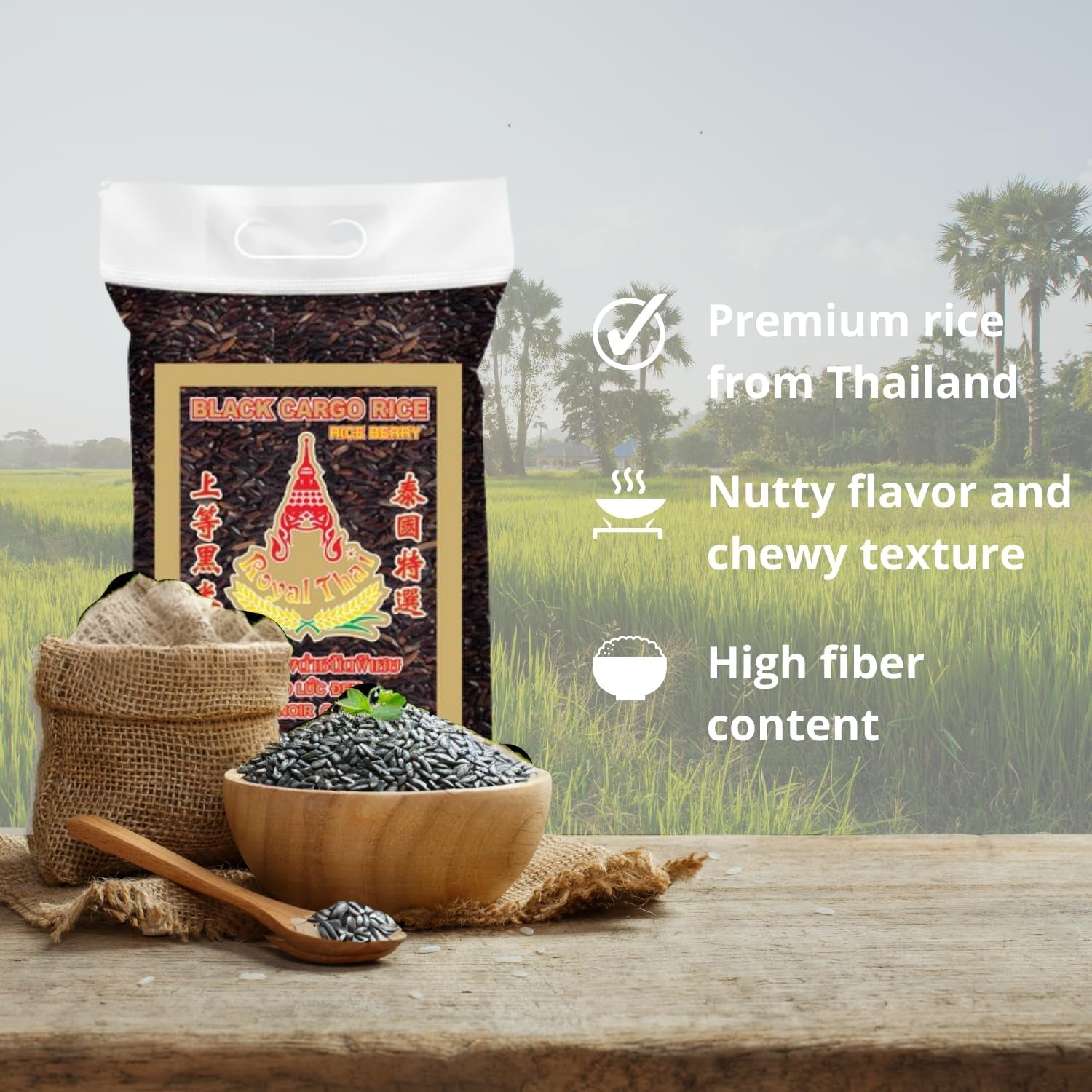OREZ ROYAL THAI - Orez negru cu bob lung (boabe de orez) - 1 x 1 kg