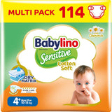 Scutece pentru bebeluși sensibili, mărimea 6, extra mari (13-18 kg), 114 scutece