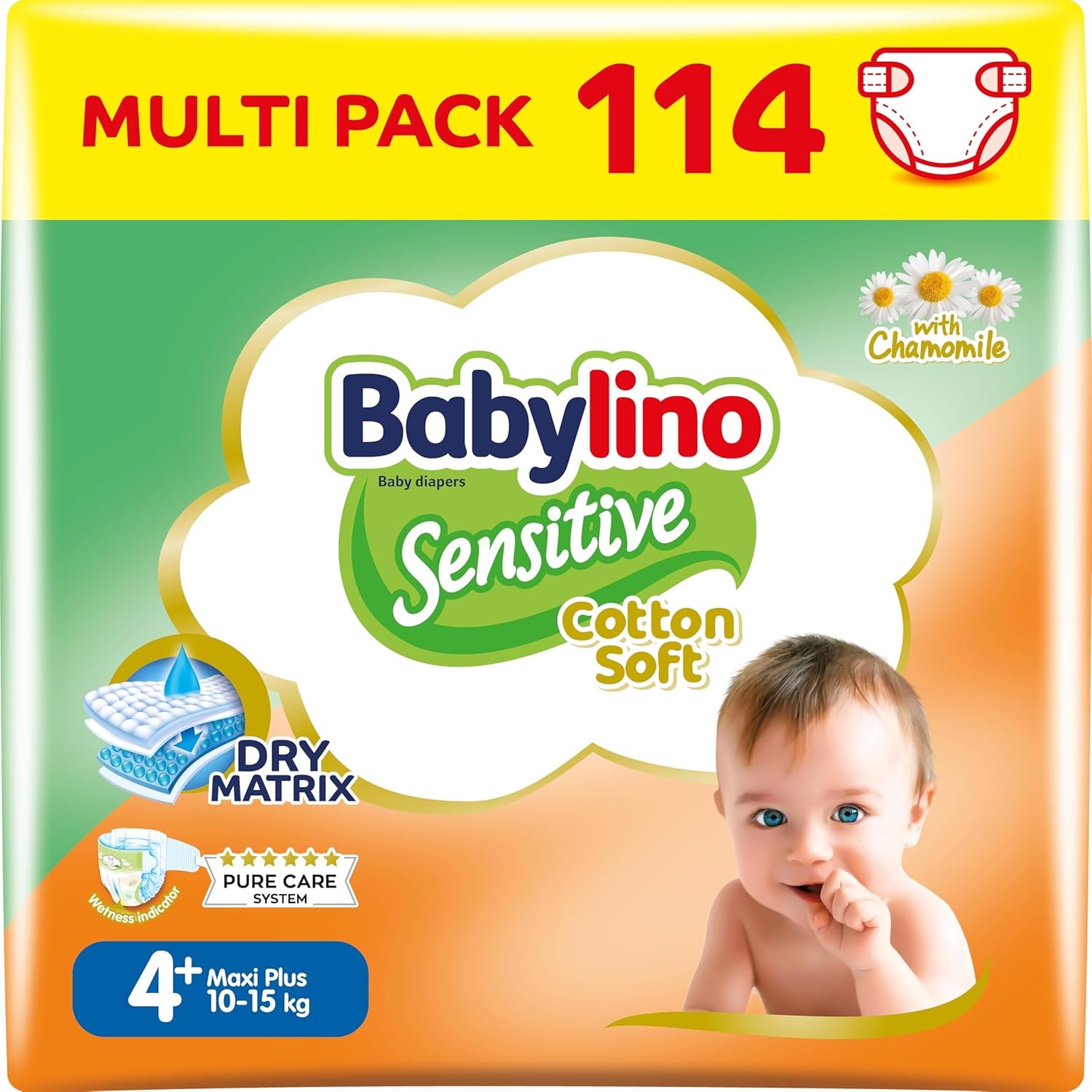 Scutece pentru bebeluși sensibili, mărimea 7, extra large plus (+15 kg), 14 bucăți