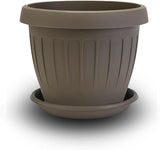 Ghiveci mic cu farfurie - ghiveci de 17 cm cu farfurie | Design practic și ușor | Perfect pentru plante, butași sau lăstari timpurii 17 cm