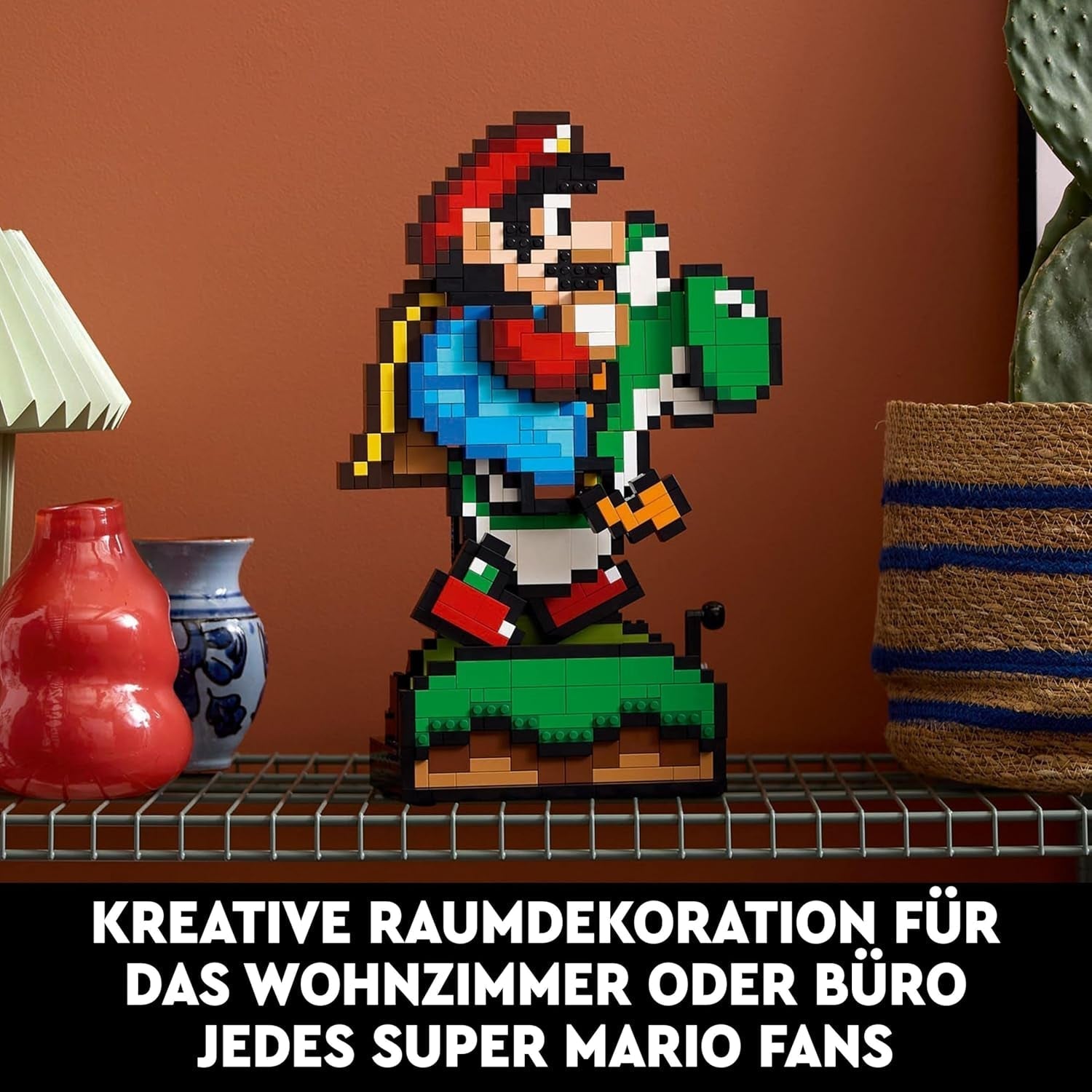 LEGO Super Mario World: Mario & Yoshi Nintendo Set de colecționat, figuri pixelate, model de construit și expus, decorațiuni pentru casă și de colecționat, kit de model și cadou pentru fanii adulți 71438 Seturi de constructie Besuche den LEGO-Store