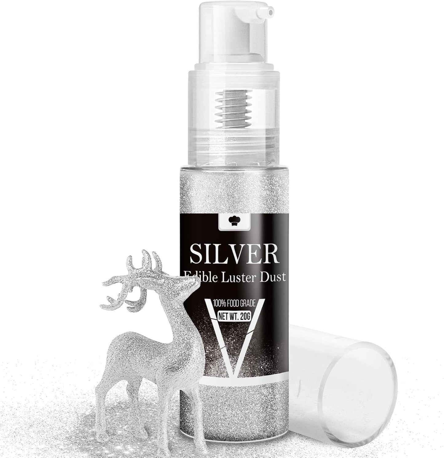 Set spray cu sclipici comestibil - 20 g praf de sclipici alimentar iridescent pentru băuturi, șampanie, prăjituri - colorant alimentar metalic comestibil pentru cocktailuri, vin, lichior, copt, prăjituri