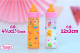 Bayer Design 79201AE Sticlă Magică, Sticlă de Lapte, Sticlă de Băut, Accesoriu pentru Păpuși, Alb și Portocaliu