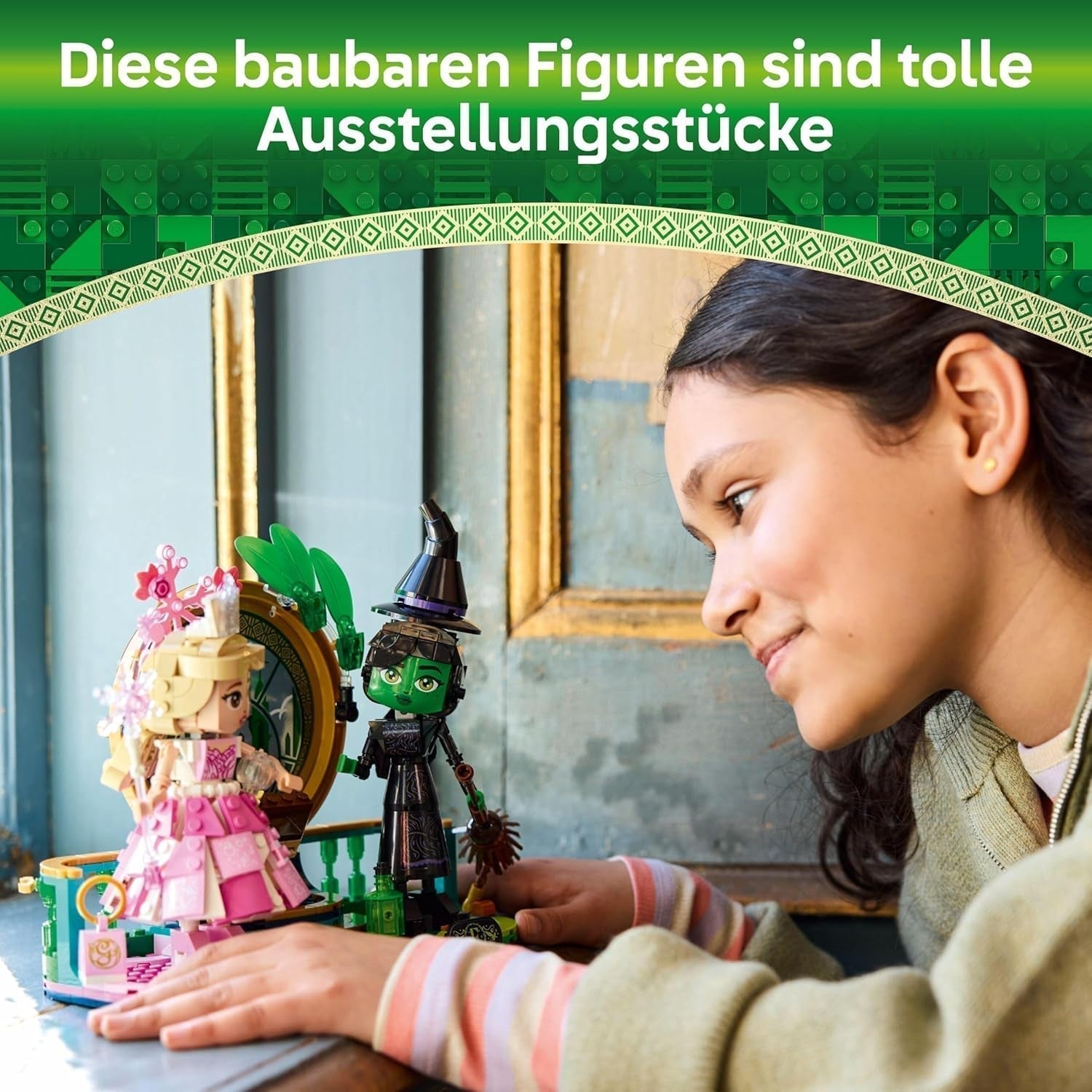 Păpuși LEGO Wicked Elphaba și Glinda - jucărie cu figurine de colecție ale vrăjitoarelor din Oz - cadou creativ pentru fete peste 10 ani și fani ai filmului - 75682 Seturi de constructie Besuche den LEGO-Store