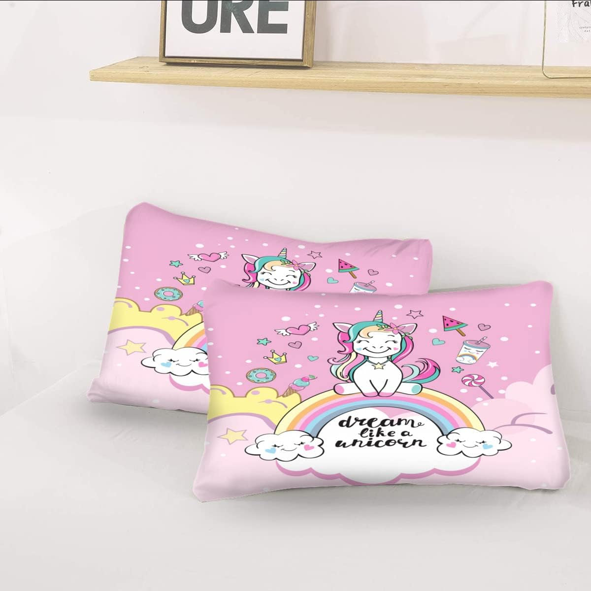 Lenjerie de pat pentru fetite, Unicorn, 2 fețe de pernă Lenjerie de pat - copii Naty Shop