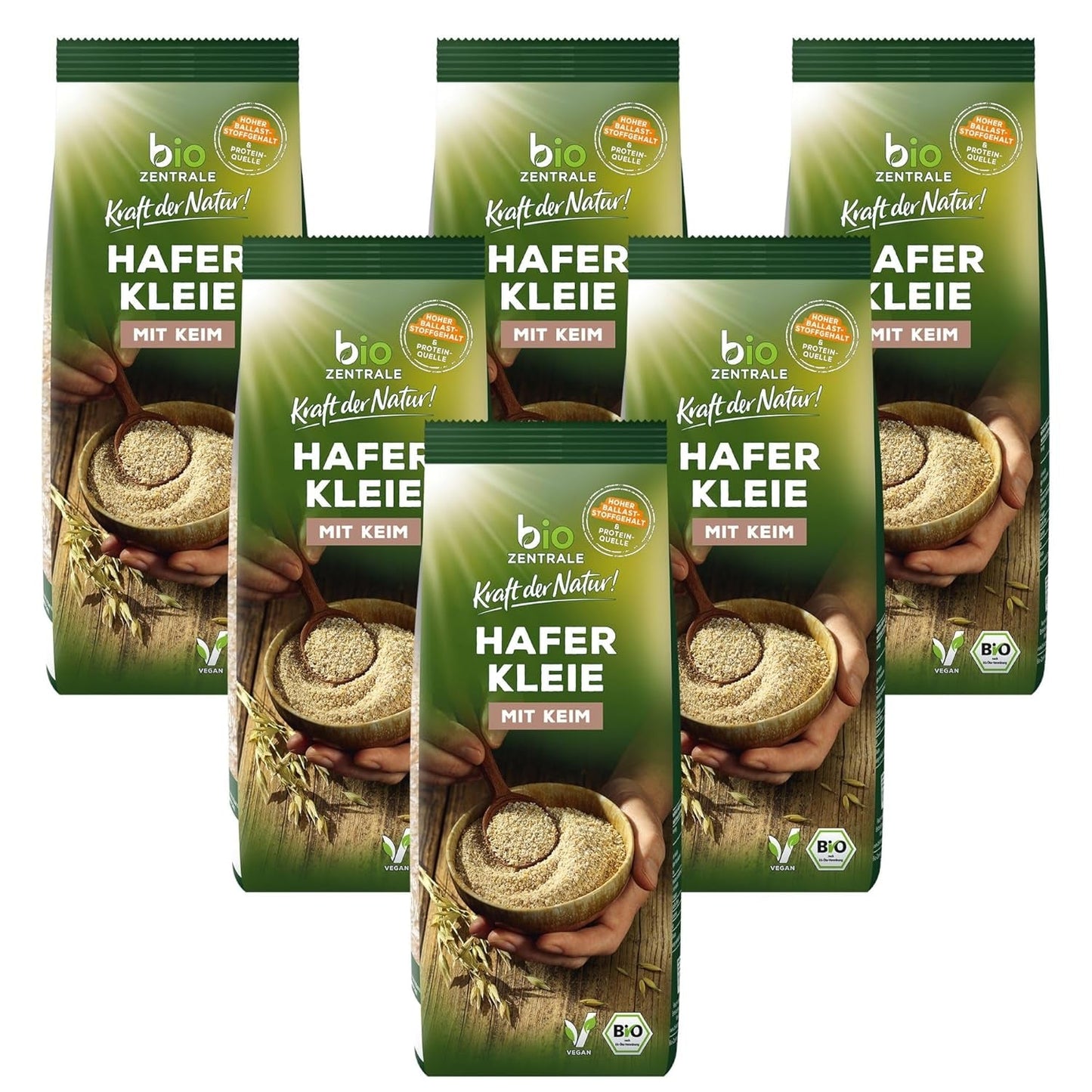 Tărâțe de ovăz organice biozentrale 1 kg | Pachet avantajos | Sursă de proteine bogată în fibre | Natural vegan | Din agricultura UE | Conținut scăzut de zahăr