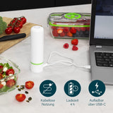 Set de recipiente din sticlă pentru păstrarea alimentelor Princess cu sigilator de vid portabil - inclusiv pompă de vid electrică, cablu de încărcare USB, 2 recipiente pentru gătit și alimente, 2 capace fără BPA, 492985 Cutii depozitare alimente Naty Shop