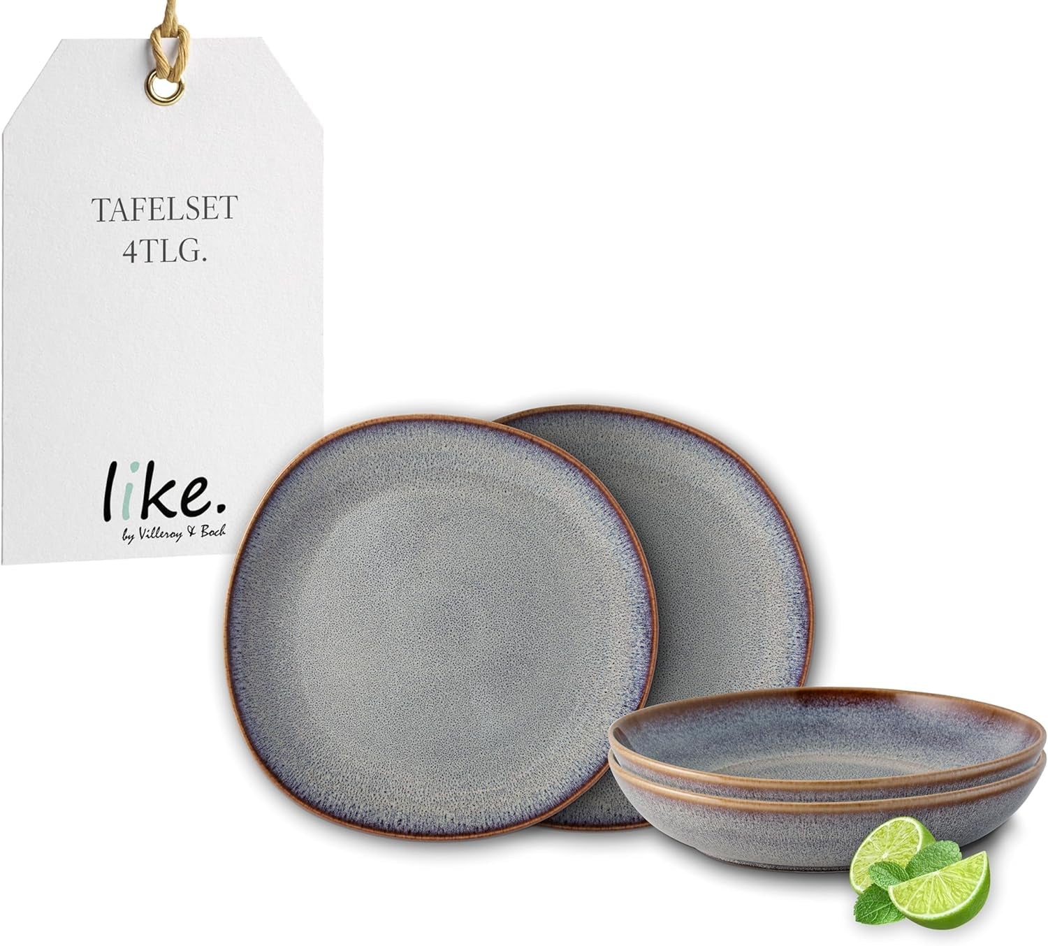 Set de masă bej Lave de la Villeroy & Boch, 4 piese, ca.