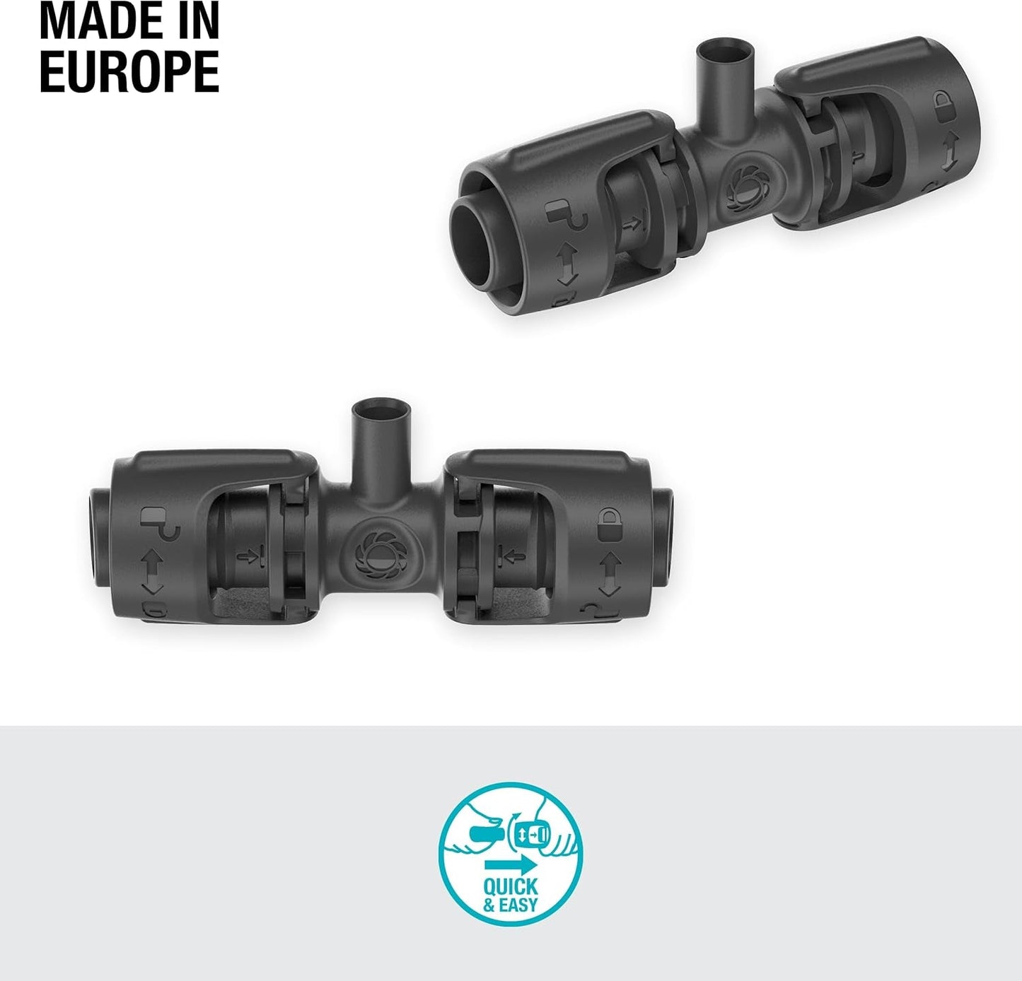 Piesă în T Gardena Micro-Drip-System pentru duze de pulverizare: Conectare între țevi de 13 mm și o duză de pulverizare, udare automată a plantelor, tehnologie de conectare rapidă și ușoară, reutilizabilă (13206-20)