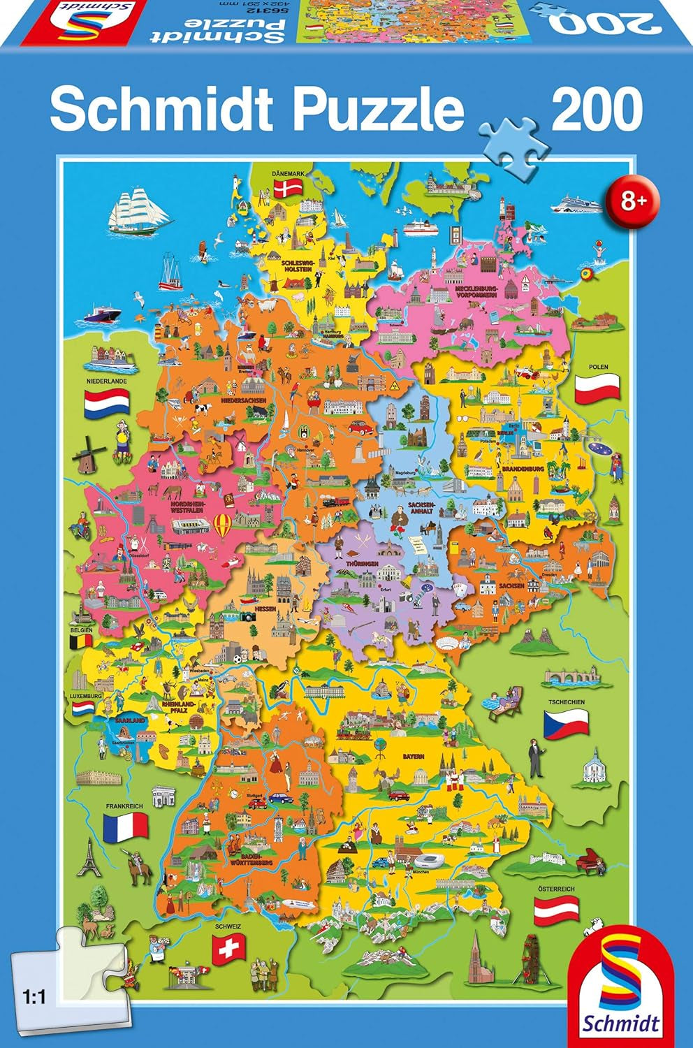Harta Germaniei cu imagini (puzzle pentru copii) Puzzle Naty Shop Titlu implicit