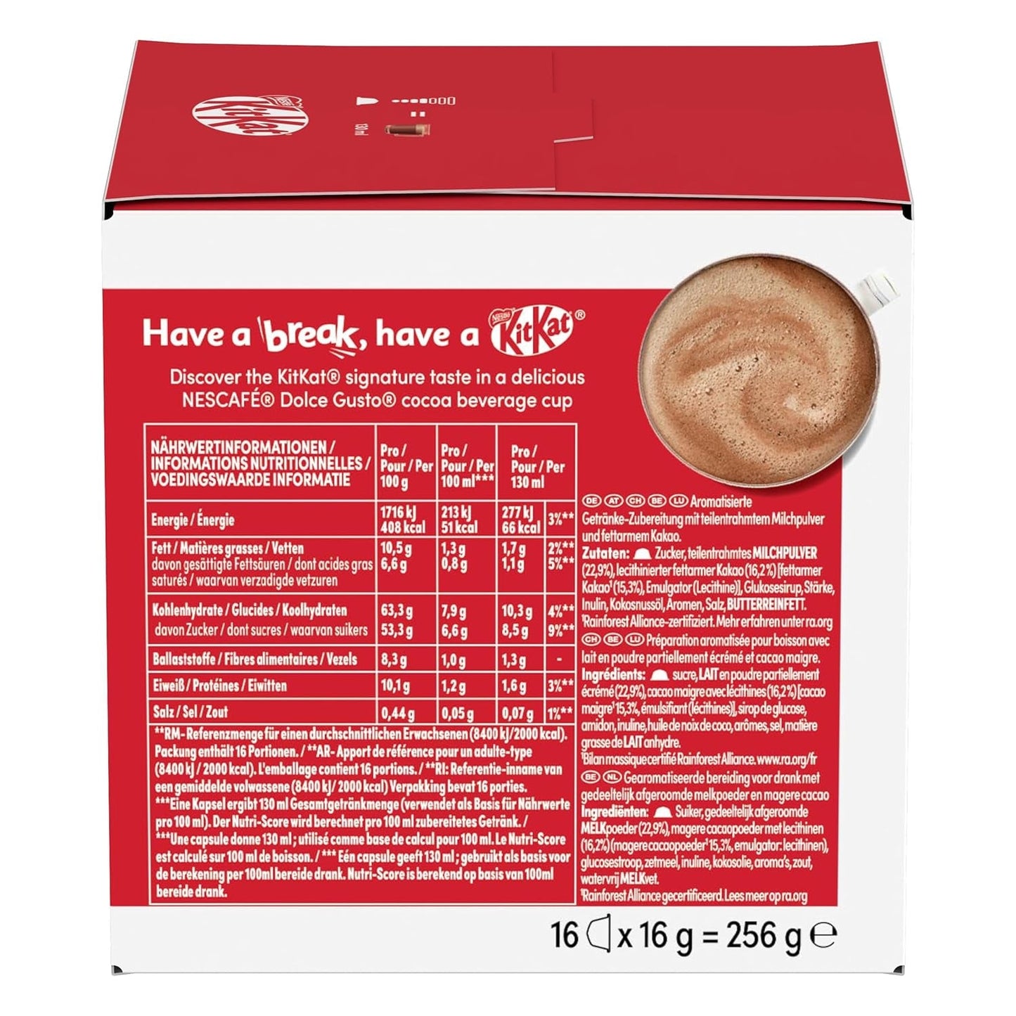 NESCAFÉ DOLCE GUSTO Kit Kat Kakaokapseln 3er Pack (3 x 16 Kapseln)
