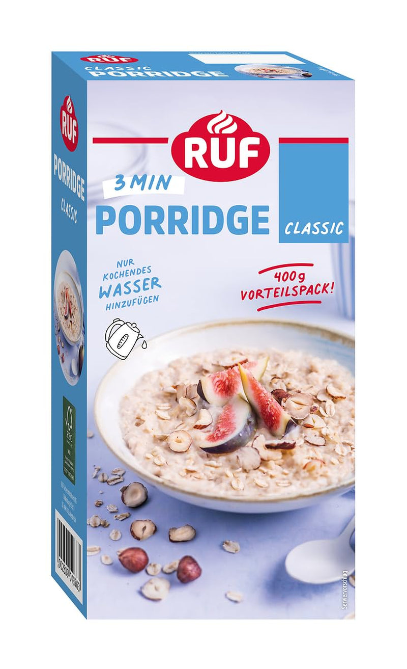Terci de ovăz RUF cu mere și scorțișoară, cu fulgi de ovăz integral, aromă delicată de scorțișoară și bucăți de mere uscate, pentru gustări, pachet vrac, 1 x 400g