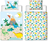 Lenjerie de pat pentru copii, bumbac Lenjerie de pat - copii Naty Shop 100 X 135 + 40 X 60 Dino flanel