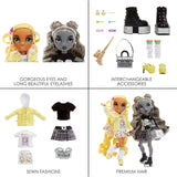 Ediție Specială Rainbow High Shadow High - Gemenele Madison Sunny și Luna - 2 păpuși la modă cu ținute galbene și gri de designer, mix & match, cu accesorii - Pentru colecționari și copii cu vârsta cuprinsă între 4 și 12 ani