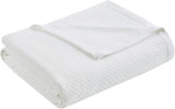 Pătură de lux Madison Park Liquid Cotton, de înaltă calitate, moale, confortabilă, 100% bumbac Ringspun, pentru pat, canapea sau canapea, Blush, Full/Queen Plapumi si pilote Naty Shop Alb Dimensiune rege