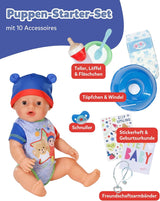 BABY Born Jonas - păpușă bebeluș 43 cm - 10 funcții, inclusiv accesorii și saltea - Funcționează complet fără baterii - Potrivit pentru copii cu vârsta de 3 ani și peste