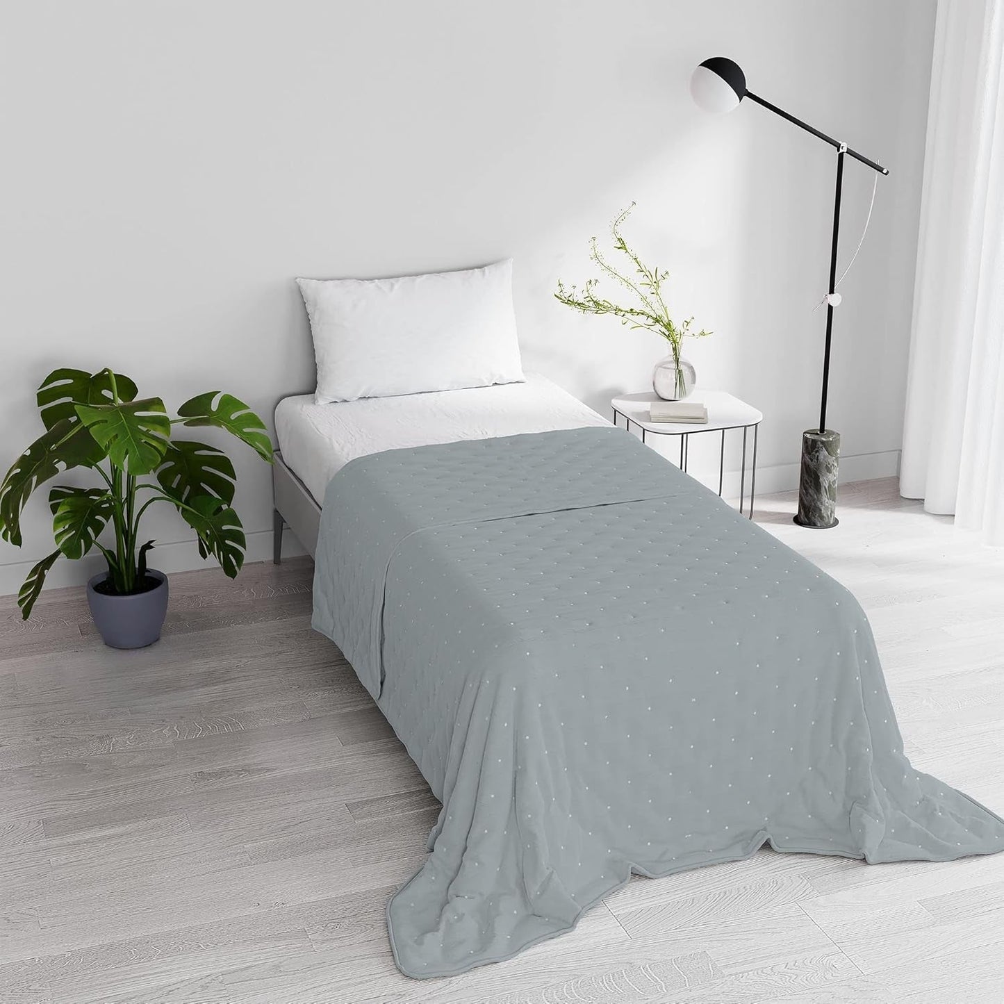 Plapumă elegantă de vară, matlasată, verde, 170 X 250 cm Plapumi si pilote Naty Shop Gri închis 170X250Cm