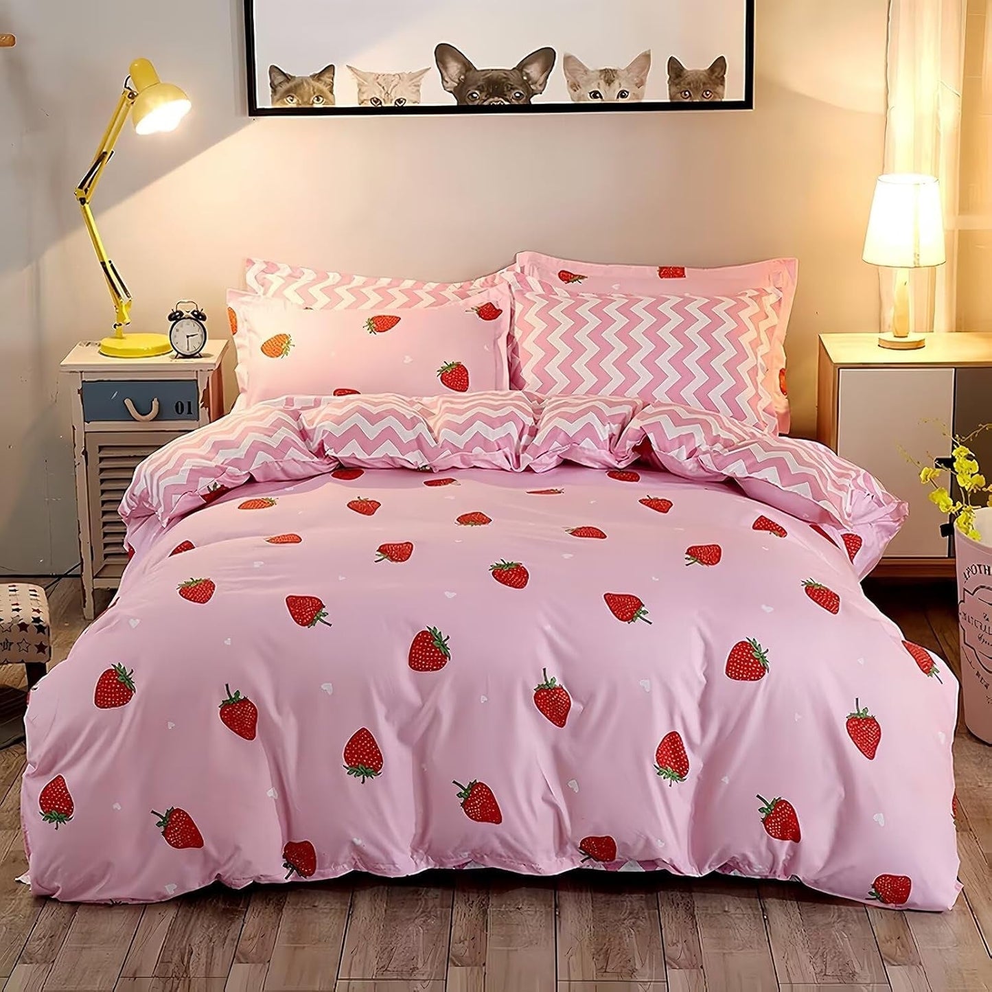 Set lenjerie copii si adolescenti, diverse modele Lenjerie de pat - copii Naty Shop Multicolor6 Double（200×200Cm）