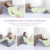 Pernă cu pană reglabilă cu spumă de înaltă densitate, pernă ergonomică pentru spate pentru pat și canapea, pernă de citit antireflux pentru dormit, joacă, vizionarea la televizor (Greu)