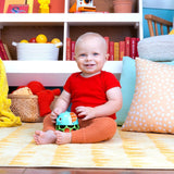 Bright Starts Giggle & Glow Clopoțel care strălucește în întuneric Jucărie cu elefant Oball ușor de prins, nou-născut+, unisex Jucarii Bebe Naty Shop