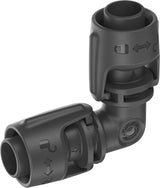 Piesă în L pentru sistemul de irigare Gardena Micro-Drip 13 mm (1/2 inch): Conector pentru țeavă pentru schimbarea direcției țevilor de alimentare de 13 mm, asamblare fără unelte, reutilizabil (13202-20)