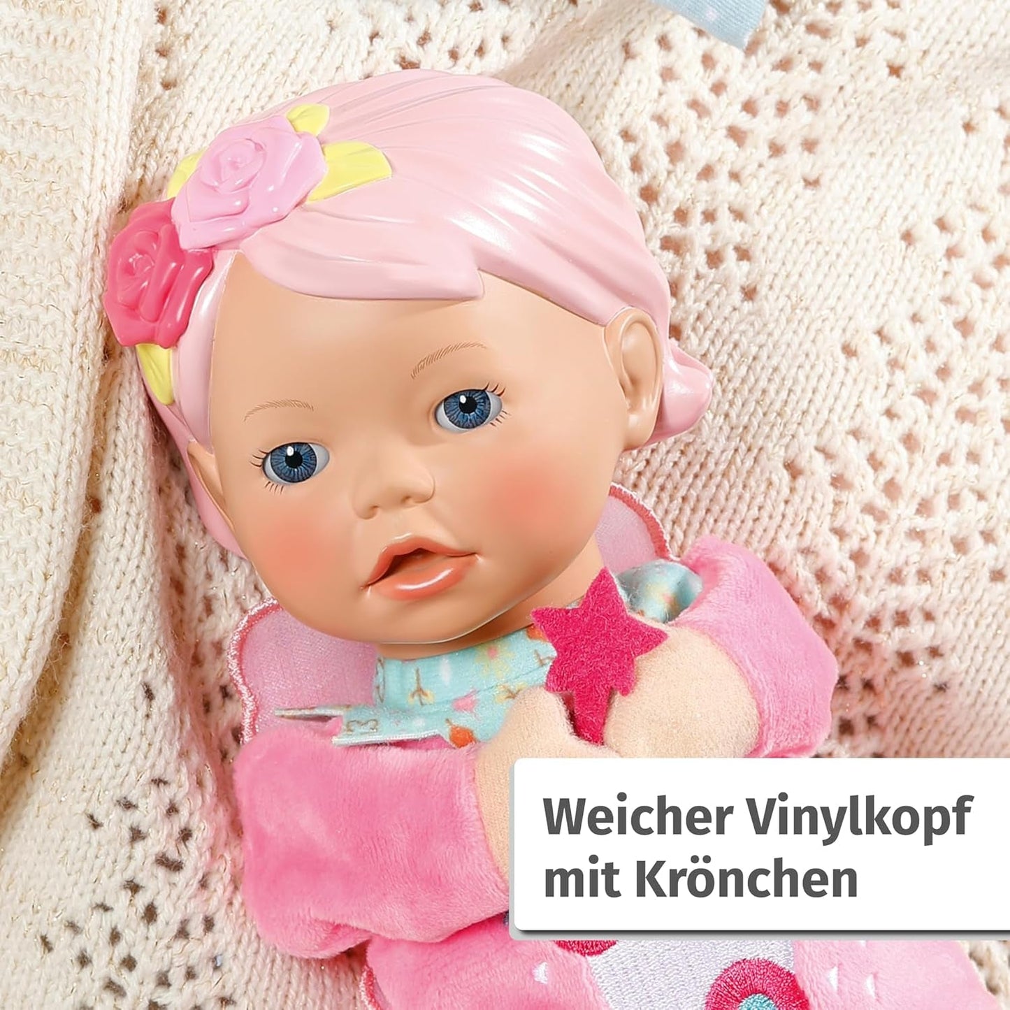 BABY born for babies Fee, păpușă cu corp moale și buzunare pentru degete în brațe, marionetă de mână înaltă de 26 cm, 834695 Zapf Creation