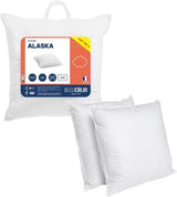 Blue Câlin Set de 2 perne cu confort ferm "Alaska", super umplutură, 100% bumbac Percale Envelope, alb, 65 X 65 cm formă pătrată Perne standard Naty Shop