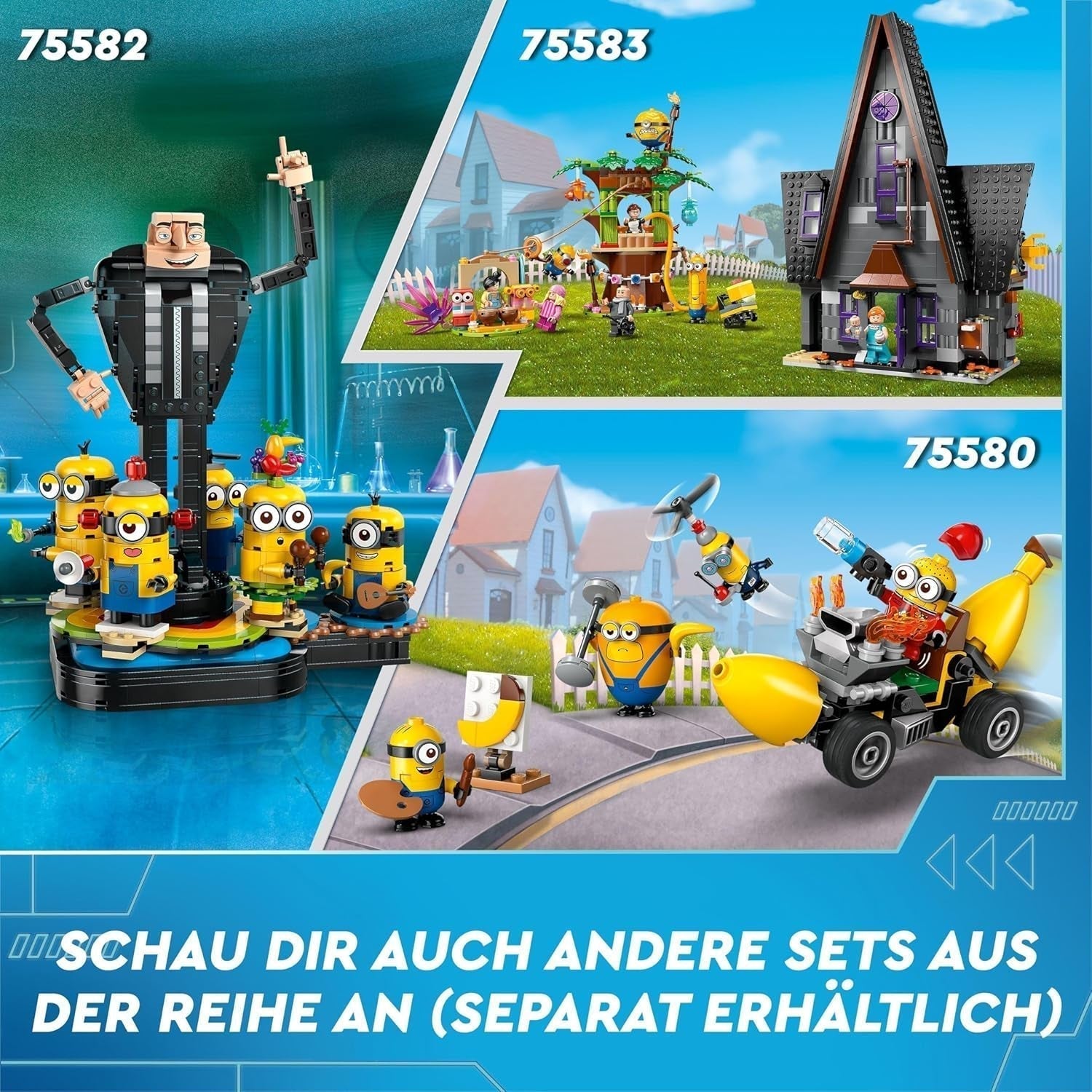 LEGO I - Simply Incorrigible 4 Minioni și mașina cu banane, set de joacă pentru I - Simply Incorrigible 4, jucărie pentru copii, cadou creativ Minioni pentru băieți și fete de la 6 ani 75580 Seturi de constructie Besuche den LEGO-Store
