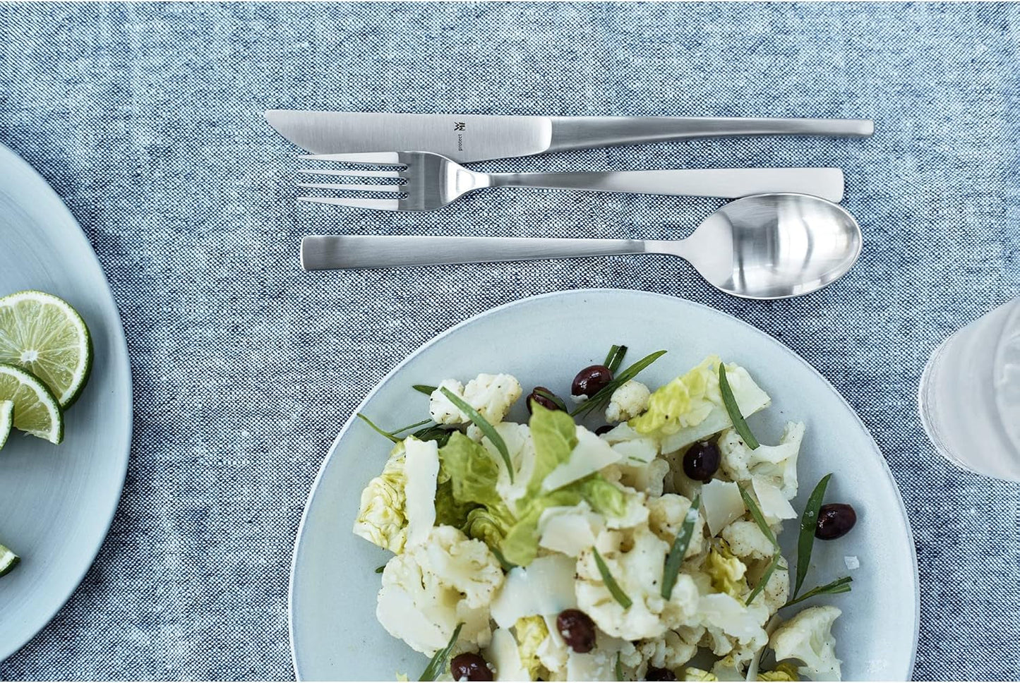 WMF Corvo Besteck Set 12 Personen, 66 Teilig, 60 Teile Mit Servierbesteck, Hohlheftmesser, Cromargan Protect Mattiert, Kratzbeständig, Spülmaschinenfest Bucatarie Naty Shop