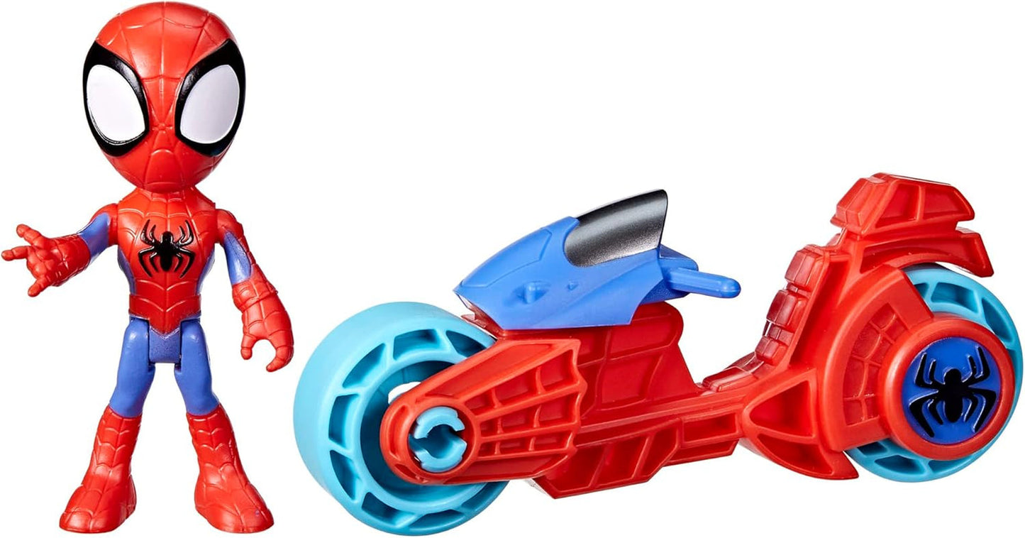 SPIDEY and HIS AMAZING FRIENDS Marvel Spidey figura cu motocicleta, jucărie pentru băieți și fete cu vârsta de 3 ani și peste Action figures Naty Shop Motocicleta Spidey