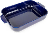 Peugeot Appolia Rechteckige Auflaufform Mit Griffen, Keramik, Schiefer / Grau, 8,3X40,5X27,2 Cm, Fassungsvermögen: Ca. 4 L, 60022 Matrite si tavi pentru copt Naty Shop Blau