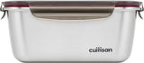 CANDL Cuitisan (Flora) borcan de depozitare a alimentelor din oțel inoxidabil cu capac cu clip, dreptunghiular, potrivit pentru cuptor cu microunde + cuptor, borcan de depozitare, EC7-SS10 2800ml Cutii depozitare alimente Naty Shop 22,0Cm X 15,7Cm X 9,5Cm / 1800Ml