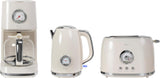 Cafetieră Retro Style Nostalgia 150, alb crem, 900 wați, 1,5 litri, 4-12 cești, cadran cu ceas pentru timp de menținere la cald, recipient filtru detașabil, funcție de menținere la cald, oprire automată