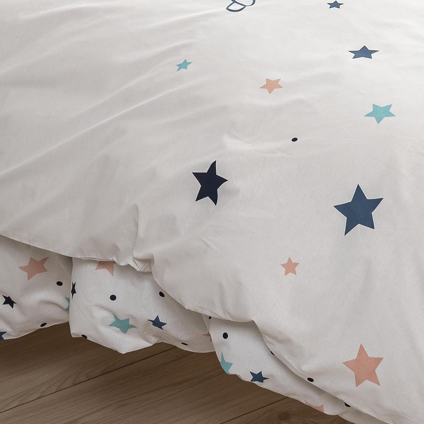 Set de lenjerie de pat pentru copii, reversibila, Stars Lenjerie de pat - copii Naty Shop