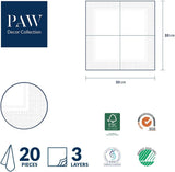 PAW - Șervețele 3 straturi (33 X 33 Cm) I 20 bucăți I Perfect pentru zile de naștere, petreceri, nunți, comuniuni și sărbători I Decorațiuni de masă șervețele de hârtie colorate - Flori colorate Flora I Aranjament floral