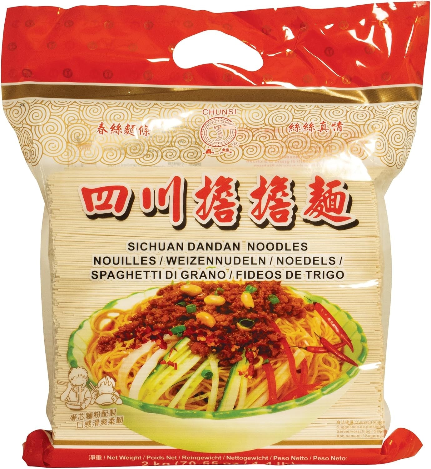Tăiței de grâu Sichuan, 1 pachet (1 x 2 kg)