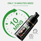Șampon instant pentru păr negru, șampon natural pentru vopsirea părului, 100% acoperire gri - ușor și rapid, culoare semipermanentă pentru păr negru, șampon pentru vopsirea părului pentru bărbați și femei Vopsea pentru par Naty Shop