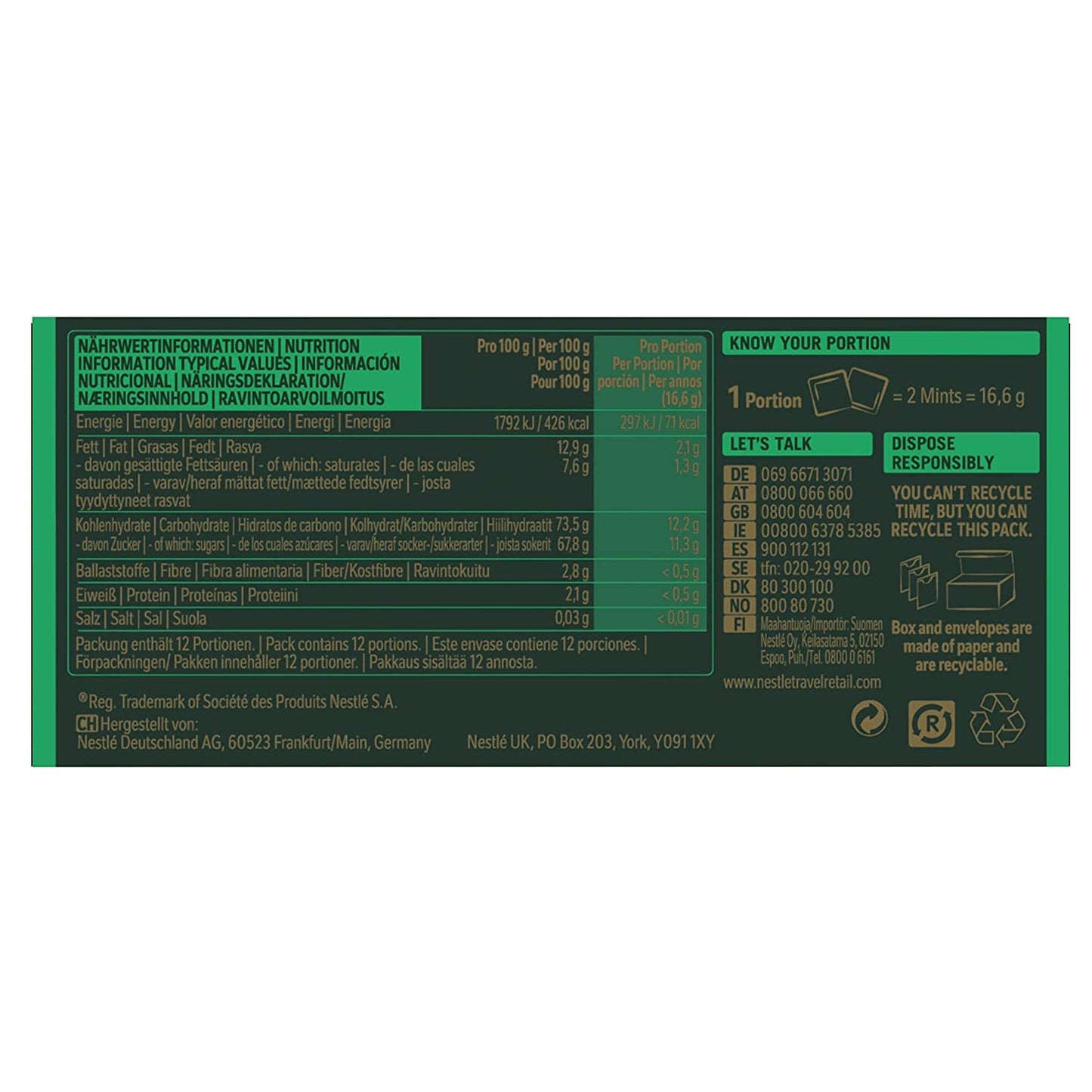 NESTLÉ AFTER EIGHT, pătrățele subțiri de ciocolată neagră cu umplutură de cremă de mentă pentru cunoscători, pachet de 5 (1 x 200g)