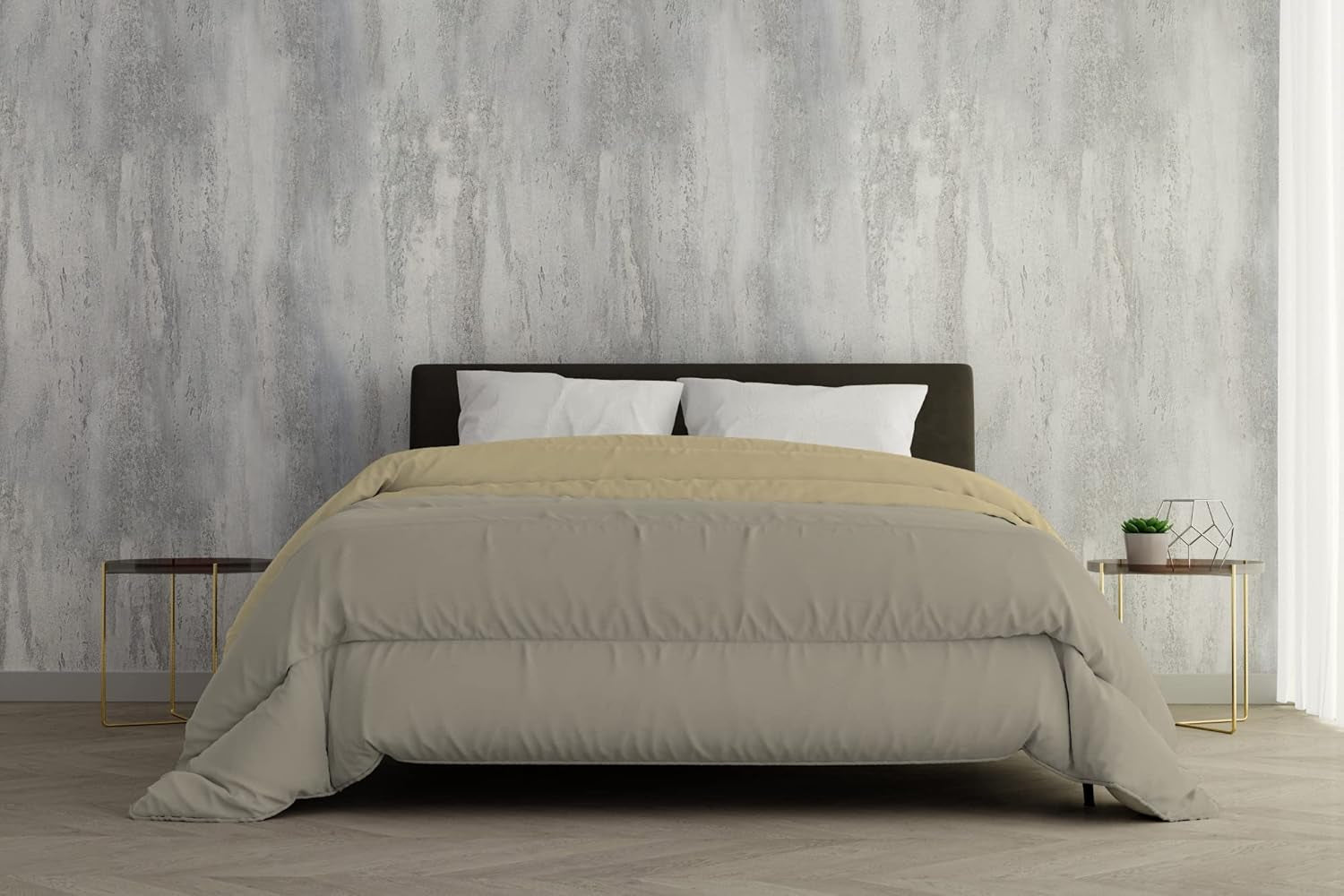 Lenjerie de pat italiană, plapumă de iarnă, taupe/crem, 250X200Cm Plapumi si pilote Naty Shop Taupe/crem 250X200Cm