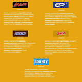 Pachet vrac cu mini ciocolată mixtă, ciocolată, 35 de mini gustări de ciocolată (Mars, Snickers, Bounty, Twix, Milky Way) ca dulciuri, cadou de ciocolată, cutie de bomboane (710g)