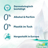 Șervețele umede Pampers Harmony Aqua pentru bebeluși, cutie, 1440 de șervețele (15 x 96), protecție delicată pentru pielea delicată cu 99% apă
