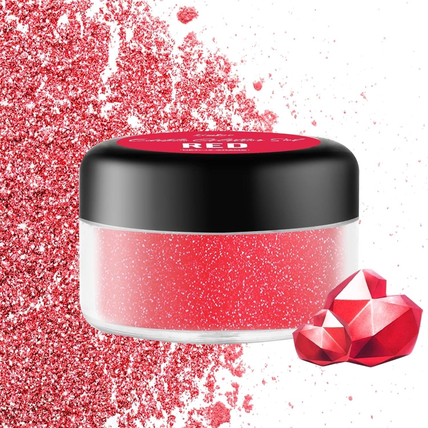 Glitter comestibil, 10 grame, diverse culori Glitter Naty Shop Rosu
