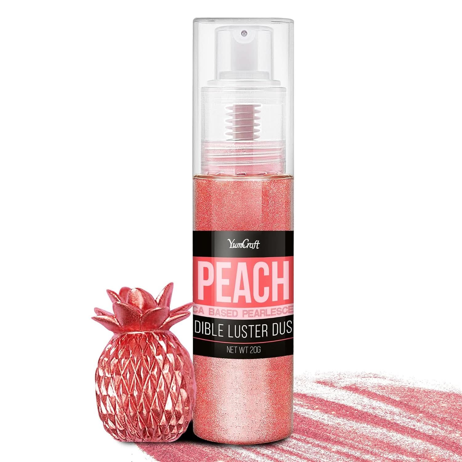 Spray glitter comestibil, 20 grame Naty Shop Roșu piersică