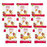 Chipsuri de fructe organice „100% Căpșuni”, chipsuri de căpșuni liofilizate, pachet de 12 (12 x 12 g) și Crispy Hearts Banana & Căpșuni, gustare organică pentru copii și bebeluși, (9 x 30 g) 270 g