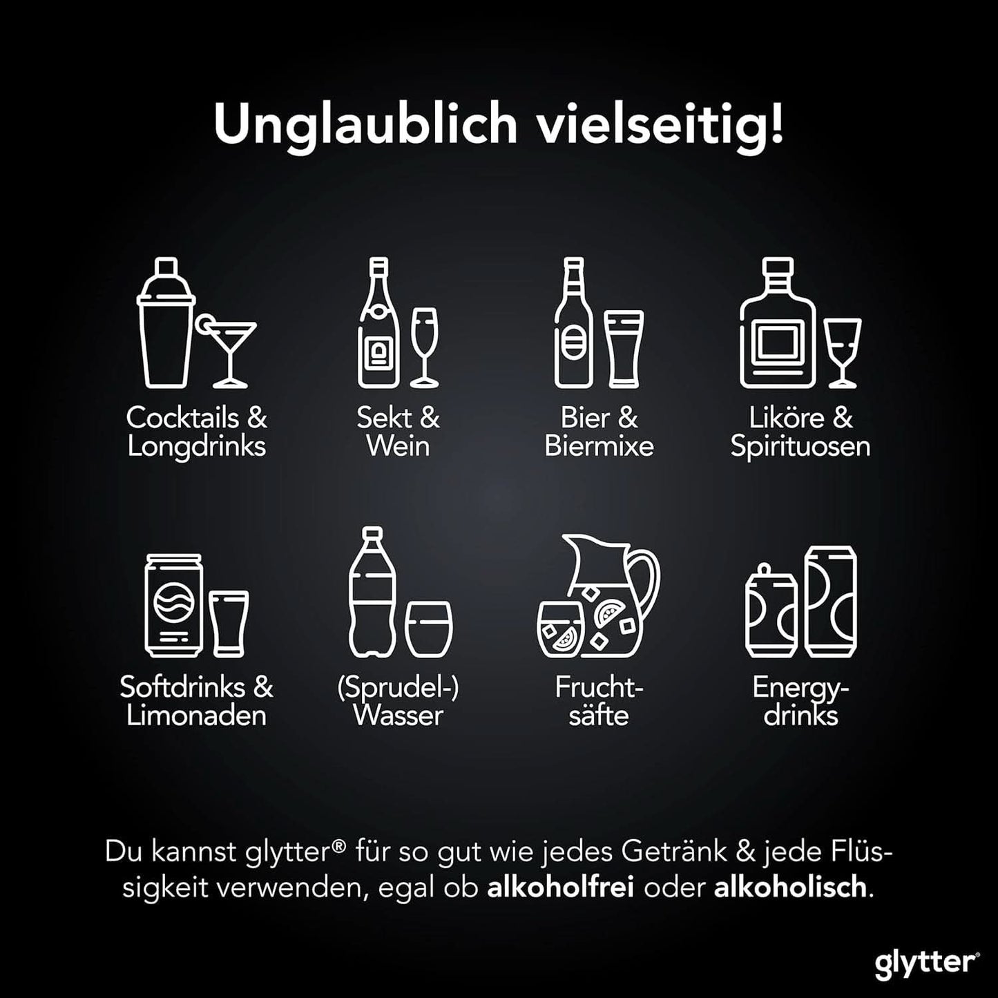 Glytter, Glitter comestibil pentru băuturi și lichide, 10 grame Glitter Naty Shop